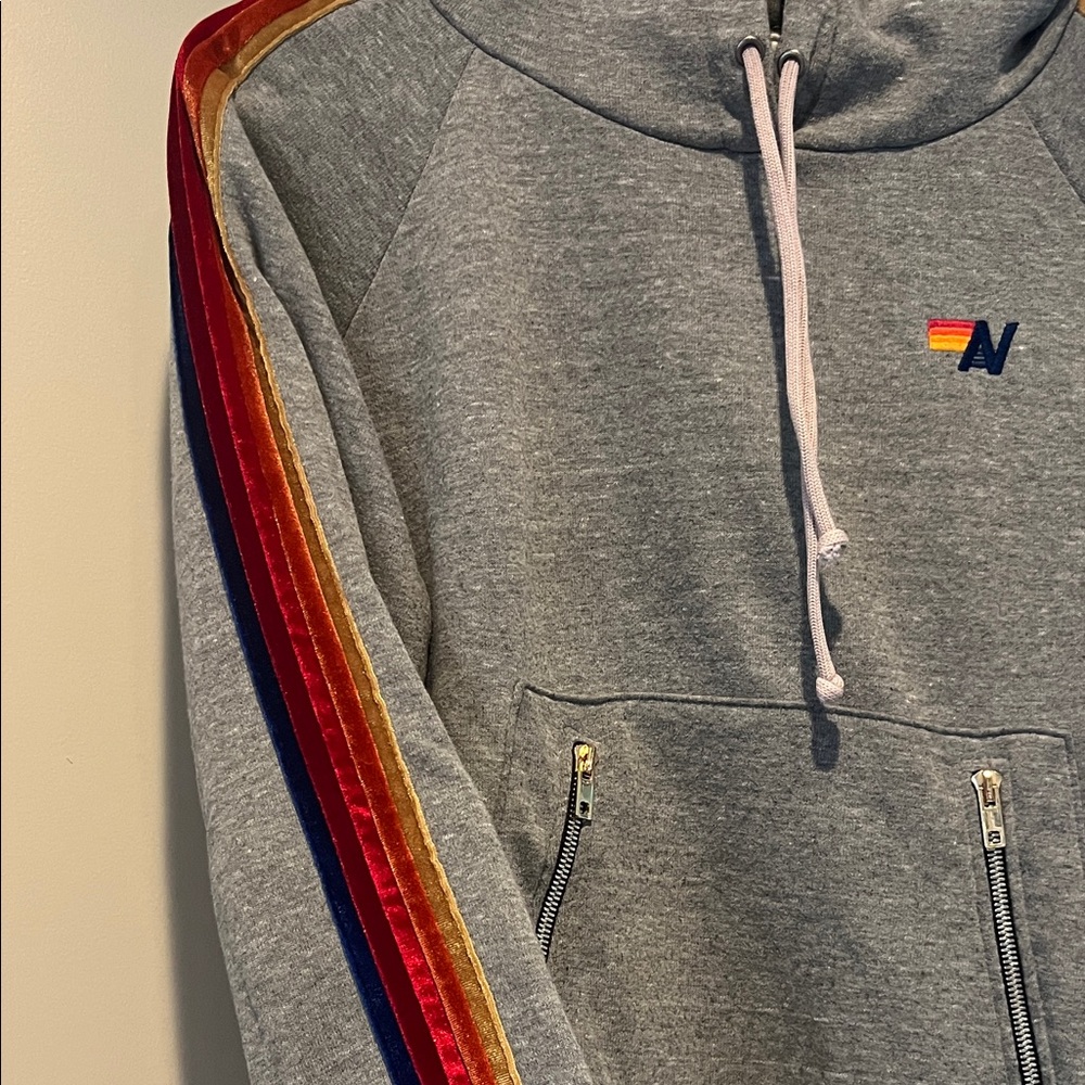 Aviator Nation Gray Sweatshirt with Sunset Stripe - Picture 4 of 4